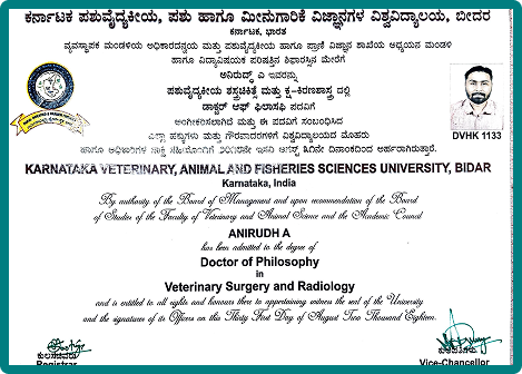 Dr. Anirudh's PhD in Surgery